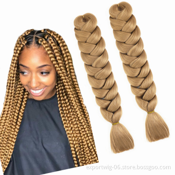Wholesale Braiding Hair Jumbo 165g 82inches Yaki Texture Crochet Braids Synthetic Braiding Hair Extension Attachments Box